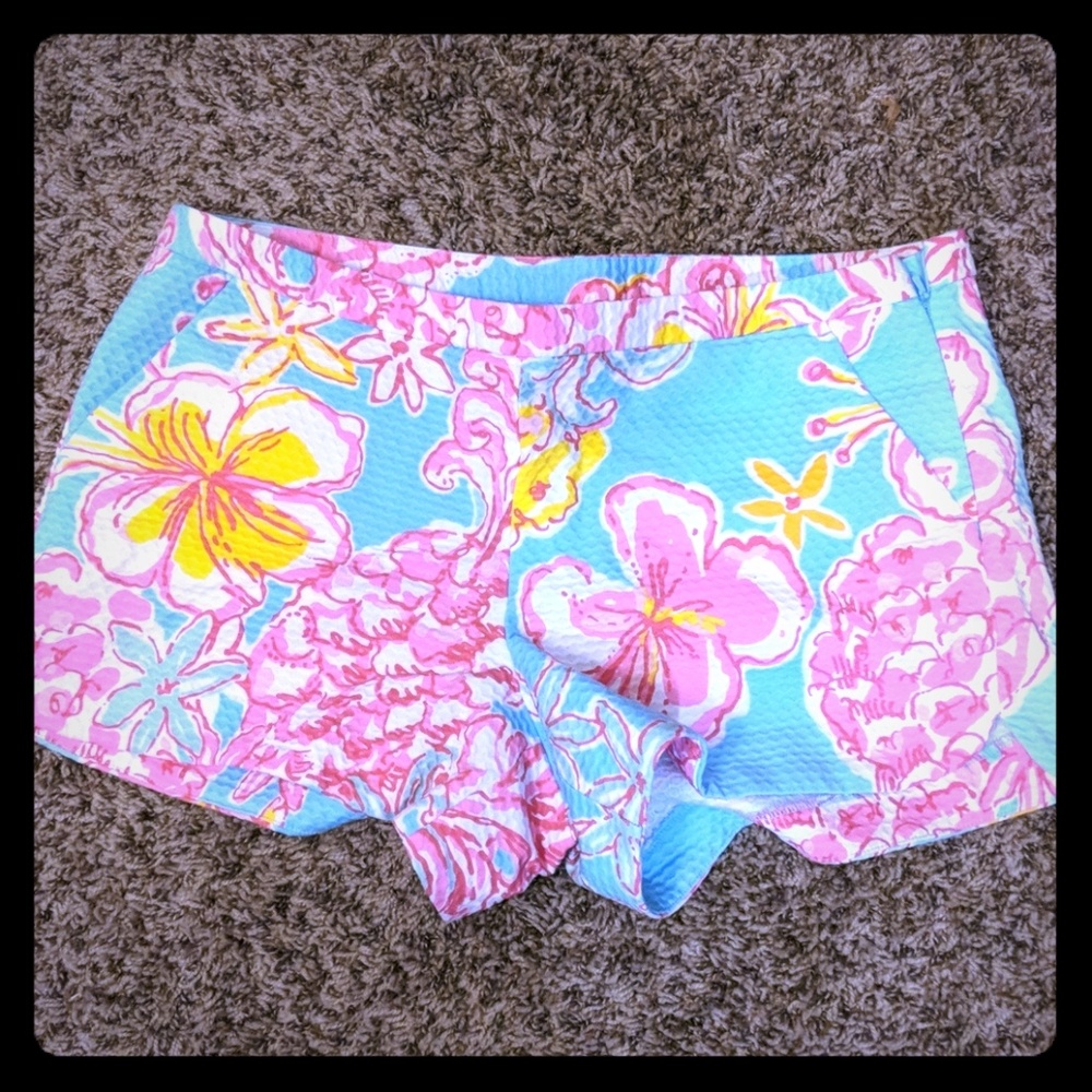 Lilly Pulitzer Blue Floral Shorts